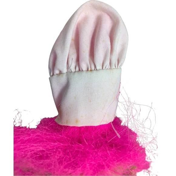 Vtg Ace Novelty Treasure  Troll Doll Pink Hair Chef Apron With Hat Wishstone 90s - Picture 9 of 12